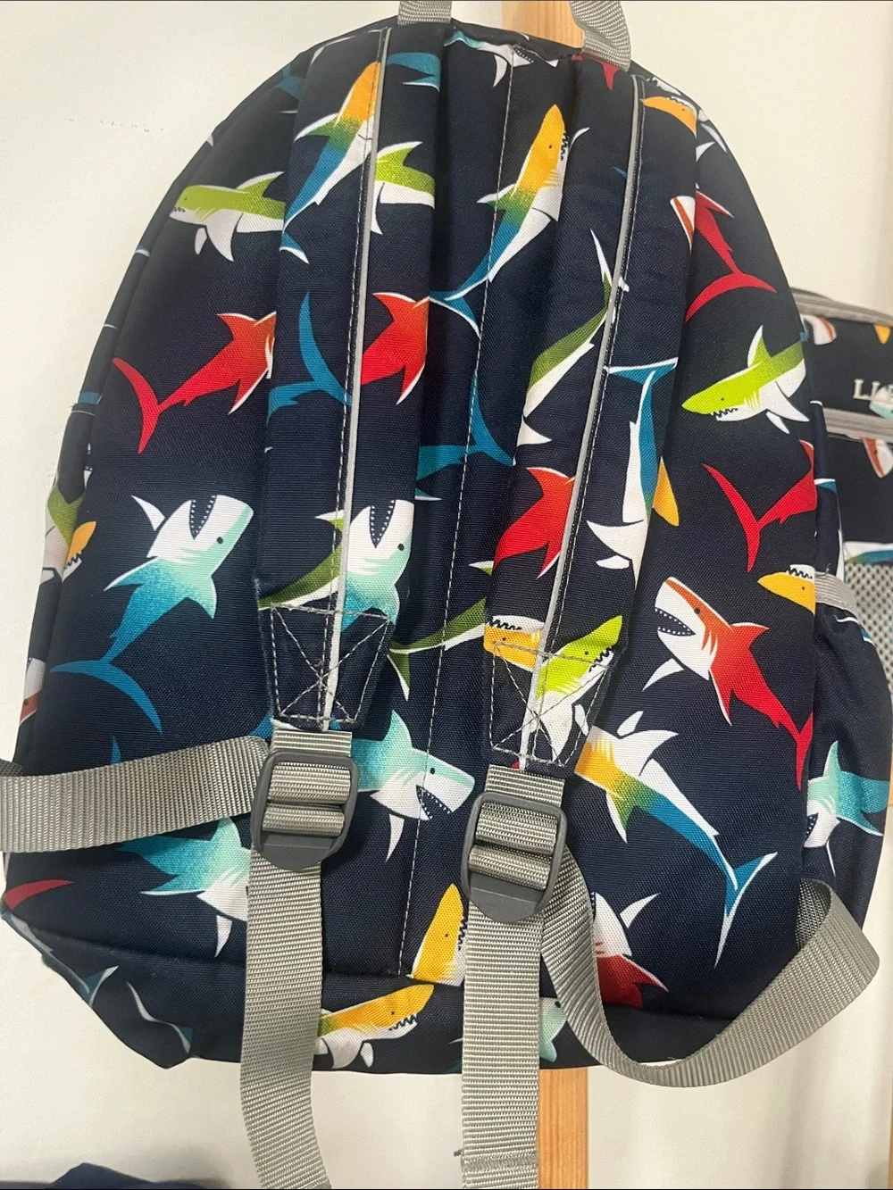 LL Bean Kids  Jr 17L Shark Print Bookbag